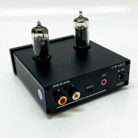 Fosi Audio P2 Tube Headphone Amplifier Vacuum Tube Preamplifier Mini Hi-Fi Stereo Audio with Low Ground Noise Output Protection for Headphones