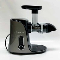 AMZCHEF Entsafter Gemüse und Obst mit 2 Geschwindigkeitsmodi (mit leichten Kratzern) - Slow Juicer mit Tragbare Flasche und 2 Tassen - BPA freie Cold Press mit Intelligente LED und Umkehrfunktion - Silber