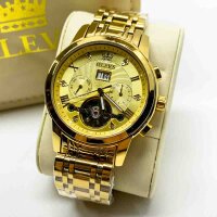 OLEVS Mens Automatic Mechanical Skeleton Gold Tourbillon...