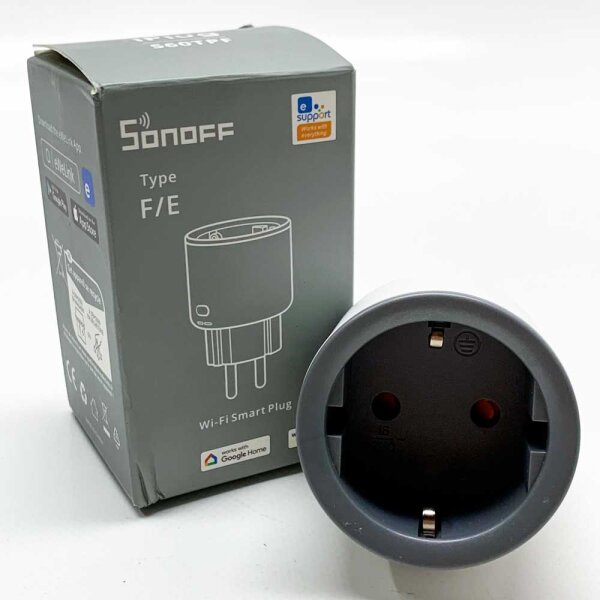 SONOFF S60TPF Smart WiFi socket 16A 4000W, smart plug with current measurement, overload protection, voice control, compatible with Alexa/Google Home (2.4G WiFi)