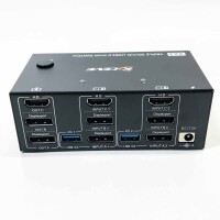 KVM Switch 2 PC 3 Monitors 8K@60Hz 4K@144Hz，MLEEDA HDMI+2 Displayport KVM Switch Triple Monitor for 2 PC Share 3 Monitors and 4 USB3.0 devices, with 12V DC power supply, wired remote control and 5 cables