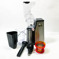 H.Koenig GSX18 Entsafter / Slow juicer / 1 L Fassungsvermögen / 400 W / Tropfstopsystem / mit Tresterbehälter / Edelstahl / schwarz