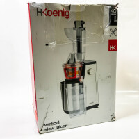 H.Koenig GSX18 Entsafter / Slow juicer / 1 L Fassungsvermögen / 400 W / Tropfstopsystem / mit Tresterbehälter / Edelstahl / schwarz