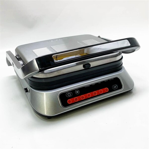 HANSEATIC contact grill GC5005l-GS (with minimal scratches), 2100 W, 7 grill programs, light indicator, automatic. Grill temperature adjustment