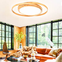 GHiycotdl Ceiling light wood, 2 round rings ø62cm...