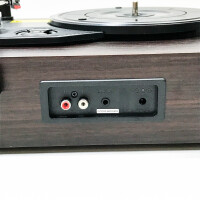 FYDEE vinyl record player Bluetooth record player (without original packaging) - vintage turntable with built-in stereo speakers, 3-speed 33/45/78 rpm, RCA output, AUX input - black walnut wood