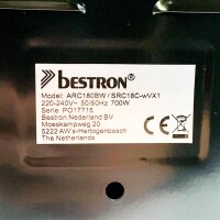 BESTRON rice cooker ARC180BW, 700 W, with bamboo handles, including measuring cup & rice spoon, 1.8 L capacity