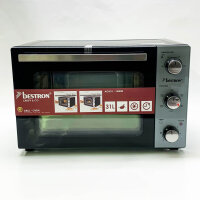 BESTRON AOV31 Minibackofen 2-in-1 Gerät, mit Drehspieß, 1500 W, Edelstahl, Schwarz