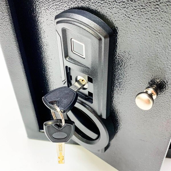 Genie Hand | Electronic wall and cabinet safe with fingerprint, small safe with biometric key, B class lock for money