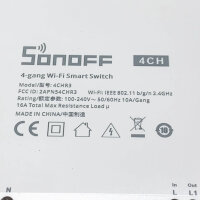 SONOFF 4CHR3 4-Gang Wi-Fi Smart Switch, 3 Arbeitsmodi Mit Selbsthemmung, Verriegelung Und Inching-Modus, Ferngesteuertes Garagentor Und Rollläden, Funktioniert Mit Alexa, Google Home, IFTTT’ (4CHR3)