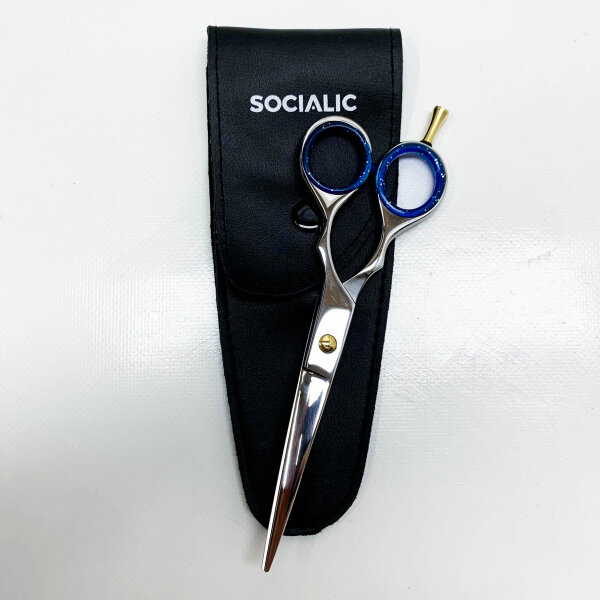 Socialic Premium Haarschere 16,5 cm - Extra scharfe Profi Friseurschere - scharfer und präziser Schnitt - Perfekter Haarschnitt für Damen und Herren - Edelstahl Qualitätsprodukt