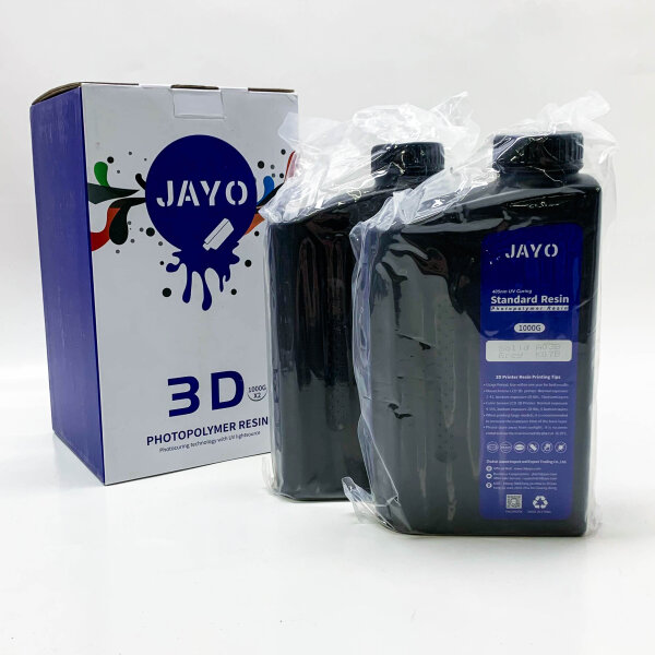 JAYO 3D Printer Resin, 405nm UV Standard Fast Curing Photopolymer Resin for 4K/6K/8K LCD DLP SLA 3D Printer, High Precision, Low Shrinkage, Gray + Dark Gray, 1000g, 2 Pcs