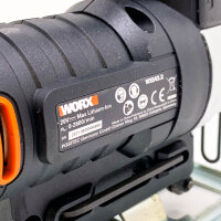 WORX Akku-Säbelsäge (minimal Gebraucht) 18 V (20 V MAX), 24 mm WX543.2, ±45° Neigungswinkel, schneller Sägeblattwechsel 0–2600 U/min, Schnitttiefe: 40 mm