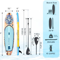 BAX ASTRONAVE Aufblasbares Stand Up Paddling Board 10.6ft...