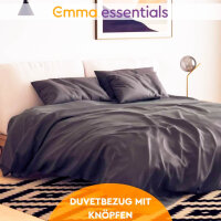 Emma Essentials microfiber bed linen with 1 duvet cover 200x200 cm and 2 pillowcases 80x80 cm, 3-piece, anthracite