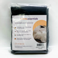 Emma Essentials microfiber bed linen with 1 duvet cover 200x200 cm and 2 pillowcases 80x80 cm, 3-piece, anthracite