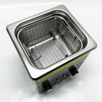 CREWORKS Ultraschallreinigungsgerät Edelstahl 2L Ultraschallreiniger 60W mit Heizung Timer Ultrasonic Cleaner für Zahnprothesen Schmuck Brillen Uhren Gläser Ultraschall-Reinigungsgerät mit Knöpfen, ZX-010