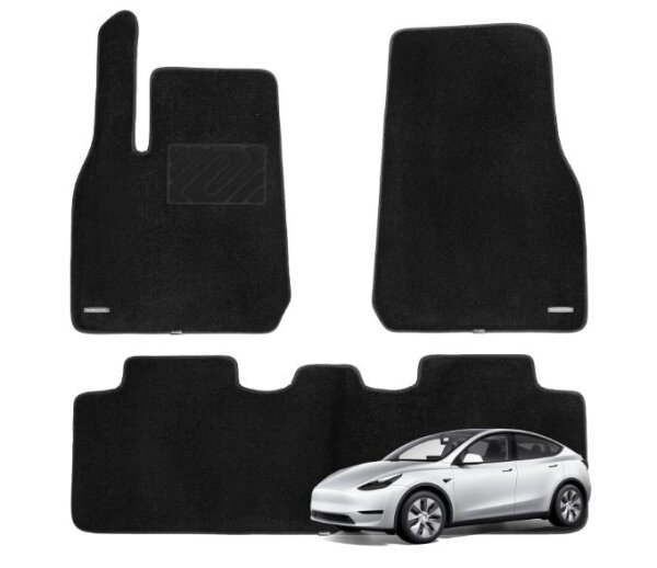 Tesla Model Y 2020-2023 Allwetter Fußmatten – Premium Rutschfest Wasserdicht Anti-Rutsch Bodeneinlagen für 5-Sitzer Schwarz