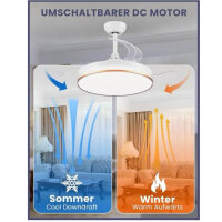 CJOY einziehbarer Deckenventilator, 107 cm...