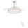 CJOY Retractable Ceiling Fan, 107cm Ceiling Fan with Light, Retractable Ceiling Fan, Quiet White Invisible Fan, DC Motor, 42-DY3011