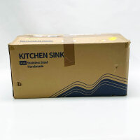 KINKIBOS sink 304 stainless steel 35 x 50 cm, small kitchen sink, built-in sink with tap hole and overflow (without siphon), kitchen sink 1 basin rectangular, kitchen sink for 40 cm base cabinet