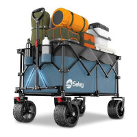 Sekey XXL Plus – Klappwagen mit Bremsen (mit minimalen Kratzern), 200 l, 150 kg, 17 x 10 cm, extra breite All-Terrain-Reifen, faltbar in vier Richtungen, XXL Plus B 4011, Blau und Grau