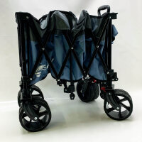 Sekey XXL Plus - folding trolley with brakes (with minimal scratches), 200 l, 150 kg, 17 x 10 cm, extra wide all-terrain tires, foldable in four directions, XXL Plus B 4011, blue and gray