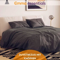 Emma Essentials microfibre bed linen with 1 duvet cover 200 x 200 cm and 2 pillowcases 40 x 70 cm, 3-piece set, anthracite