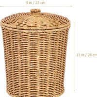 ABOOFAN Basket Trash Can Braided Trash Can Rattan Waste...