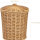 ABOOFAN Basket Trash Can Braided Trash Can Rattan Waste Basket With Lid Wicker Basket Braided Storage Basket Round Trash Can Garbage Bin Clothes Bin