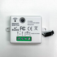 This RC wireless light switch, wireless transmitter safety switch and receiver controller 10A, easy installation for lamps up to 1500W