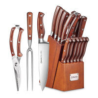 D.Perlla knife block | Knife set | 16 pieces, stainless...