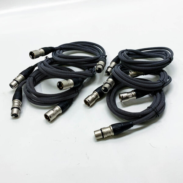 GeoHN.G XLR auf XLR Kabel 2M-6 Pack, 3-Pin Mikrofonkabel XLR Stecker auf Buchse Verlängerungskabel Kompatibel mit Mixer, Live-Bühne, Lautsprecher, Verstärker, Musikaufnahme und mehr