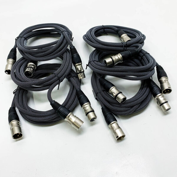 GeoHN.G XLR auf XLR Kabel 3M-6 Pack, 3-Pin Mikrofonkabel XLR Stecker auf Buchse Verlängerungskabel Kompatibel mit Mixer, Live-Bühne, Lautsprecher, Verstärker, Musikaufnahme und mehr