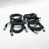 GeoHN.G XLR auf XLR Kabel 3M-6 Pack, 3-Pin Mikrofonkabel XLR Stecker auf Buchse Verlängerungskabel Kompatibel mit Mixer, Live-Bühne, Lautsprecher, Verstärker, Musikaufnahme und mehr