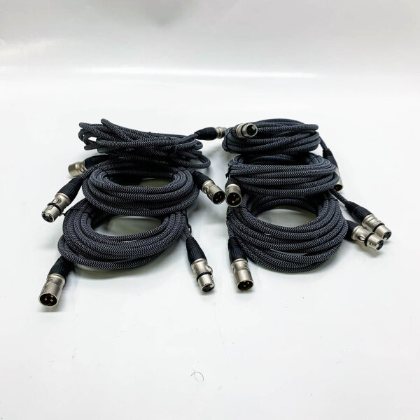 GeoHN.G XLR auf XLR Kabel 5M-6 Pack, 3-Pin Mikrofonkabel XLR Stecker auf Buchse Verlängerungskabel Kompatibel mit Mixer, Live-Bühne, Lautsprecher, Verstärker, Musikaufnahme und mehr