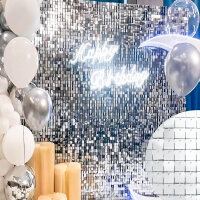 Kate Shimmer Wall Panels Silver Sequins Decoration Dreams...