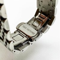 OUPINKE Herrenuhr Automatik Mechanische Armbanduhr, No. 6633G, Schwarz Zifferblatt mit Mondphase Wasserdicht Luminous Tag Datum Silber Edelstahlarmband