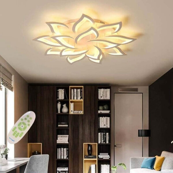 LED Ceiling Light Dimmable Living Room Lamp with Remote Control Color Changing Bedroom Ceiling Light Modern Ceiling Lighting Chandelier Lamp Dimming 14 Heads/Ø100cm/39.3in