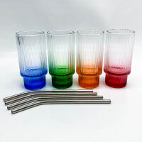 Smiths Mason Jars, 4er-Pack geriffelte 16-oz-Gläser...