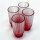 Smiths Mason Jars 4 Pack Ribbed 16oz Glasses with Straw Glassware Set - 10oz Iced Coffee Cups, Origami Style Fluted Tumbler for Cocktails, Juice (Red)