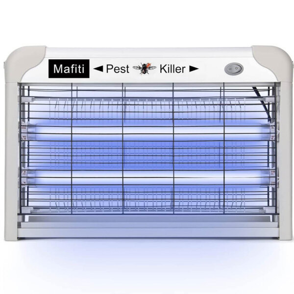 mafiti Elektrischer Insektenvernichter, moskito killer Fliegenfalle-Elektrisch Innenmosquito Zapper 20W mit UV-Licht, Elektrische-Mückenfalle Für Küche, Haus, Hof (Grau)