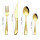 Xideman® cutlery set for 6 people, modern hammered, with ultra-sharp 2-in-1 serrated knife, cutlery set 18/10 stainless steel, 24 pieces, knife forks spoon set, dishwasher safe (champagne gold)