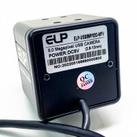 ELP USB connection HD digital camera, 2.8-12mm, 1:1.4, 1/2.5, CS IR, power: DC5V, ELP-USB8MP02G-MFV, black