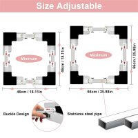 NIUXX universal connecting frame set for washing machine and dryer, intermediate installation frame kit for 46-66cm washing machine dryers, stacking kit with ratchet rope, intermediate installation kit for laundry room