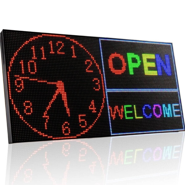 Leadleds P3 RGB LED-Laufschrift Schild Scrolling Message Board, 38,7 x 19,6 cm Programmierbare LED-Anzeige Werbetafel Indoor Nutzung