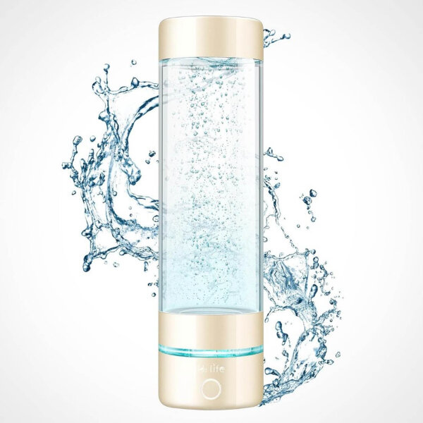 H2 Life Wasserstoff Wassergenerator, professionelle BPA freie Wasserstoff Wasserflasche Dual Modus tragbarer wiederverwendbarer Wasserionisator mit SPE und PEM Gold