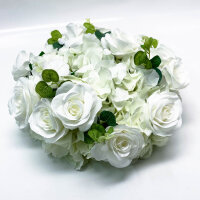 NUPTIO Blumenkugel Arrangement Strauß 10 Stück 40cm Durchmesser Weiß Gefälschte Blumen Rosen Kugeln für Tafelaufsätze Tische Große Künstliche Rose Blumenstrauß für Hochzeit Dekorationen