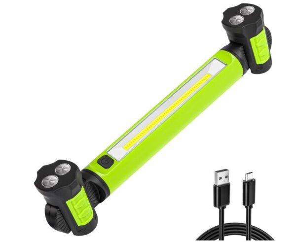 Arbeitsleuchte, 2500lm Helle LED Motorraumleuchte, 5200 mAh Wiederaufladbare Magnetische Motorhaubenleuchte mit Haken, Kabelloses Tragbares Arbeitsstrahler für Motorhaube/Garage/Werkstatt Luz