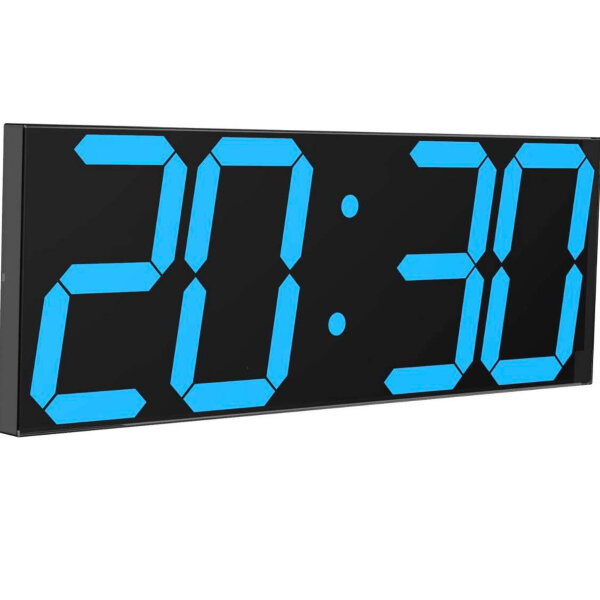 CHKOSDA LED Uhr Digitale Uhr Große Wanduhr mit 18-Zoll-LED-Anzeige, Countdown-Uhr mit 8 einstellbaren Helligkeiten, 16 Alarm einstellen, 12/24-Stunden-Anzeige, Temperatur- und Kalenderanzeige (Blau)